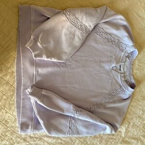 Aerie Lavender Lace-Trimmed Sweater